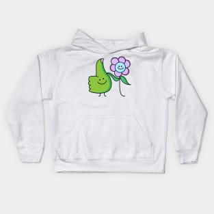 Flower with green thumb couple Kids Hoodie